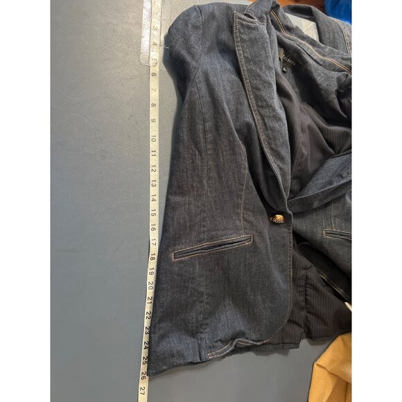 Talbots  Denim Blazer Jacket Size 16 Gold Button Detail  Business Office Career - Picture 2 of 12